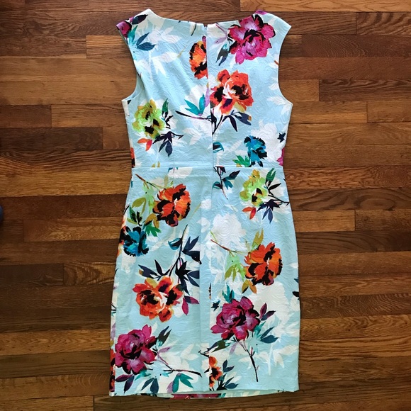 Adrianna Papell Sleeveless V-Neck Draped Front Floral Dress Size 10 - Picture 2 of 11